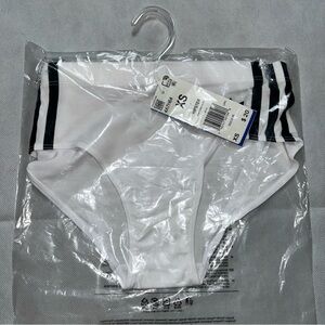 Adidas black and white side stripe hipster smart cotton He-She size XS NWT